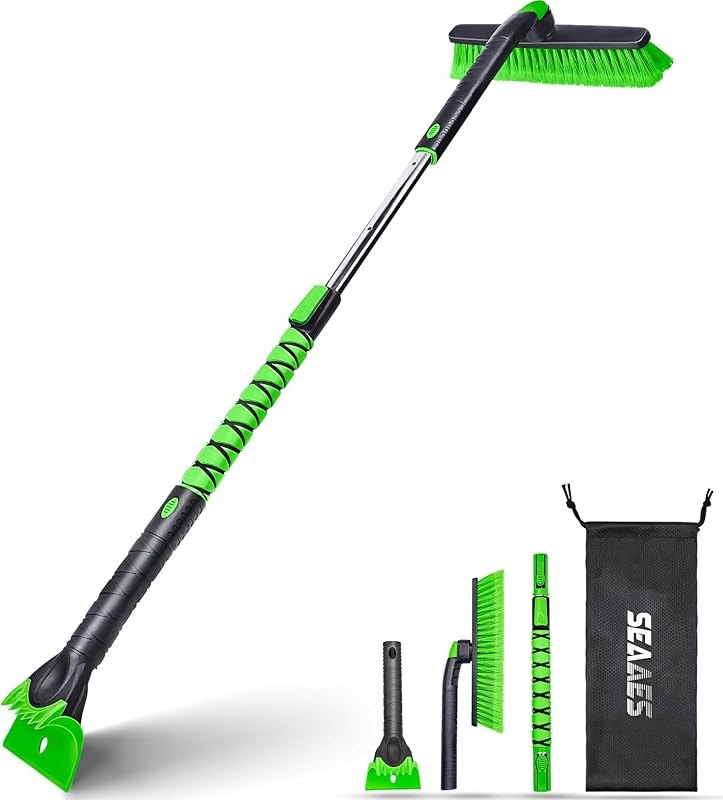 SEAAES 48 Inch Extendable Snow Brush, Windshield Ice Scraper for SUV Truck — best snow ice scraper for snow ice scraper