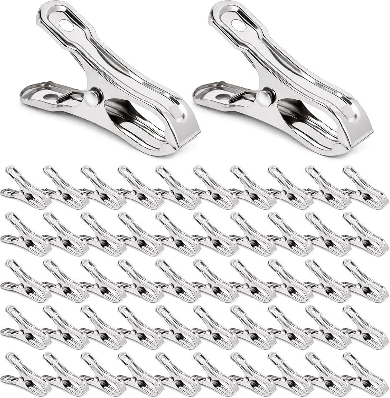 52 PCS Garden Clips - Stainless Steel Greenhouse Clamps,Strong Grip Heavy Duty Metal Clip, for Have a Strong Grip to