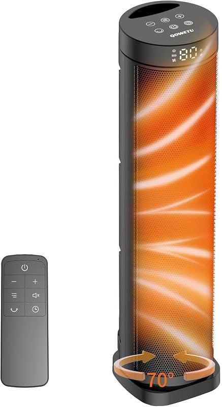 QOWETU X-Large Space Heater, 1500W Portable Electric Heaters for Indoor Use, PTC Ceramic Heater with Remote