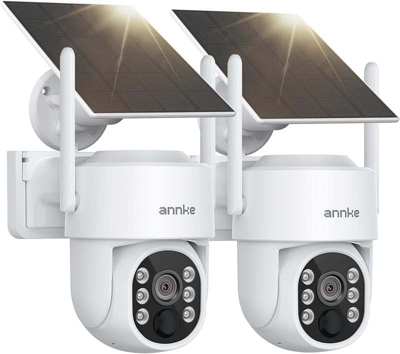 4MP Solar Security Cameras Wireless Outdoor, 2 Pack, Human Detection — Wireless security camera amazon for wireless