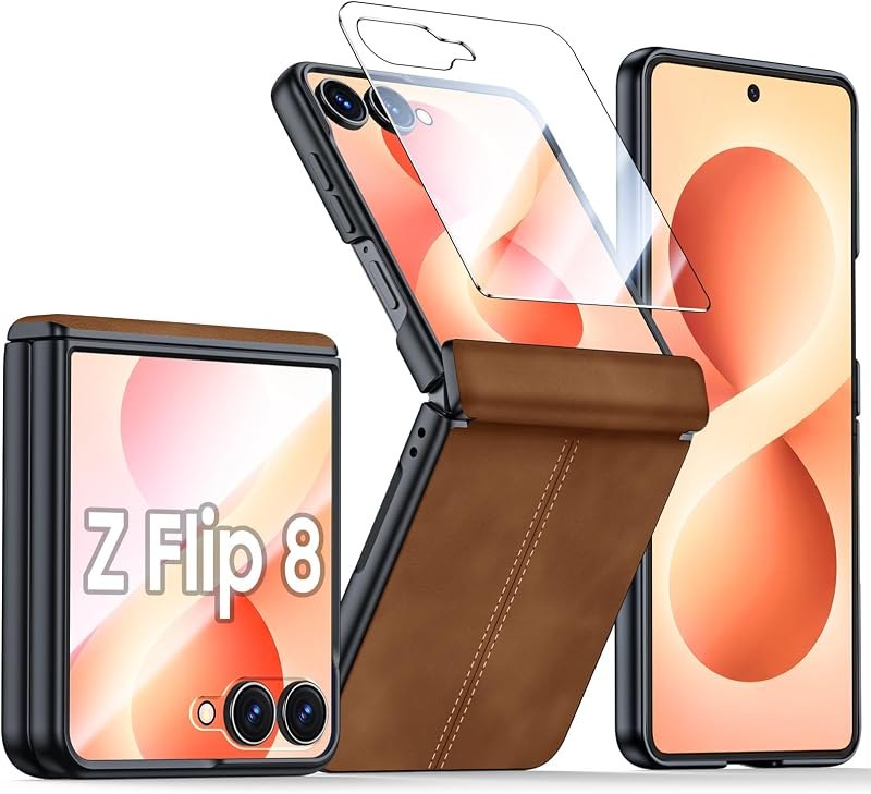 for Galaxy Z Flip 8 Case with Hinge Protection & Screen Protector — Galaxy Z Flip 8 cover screen protect for galaxy