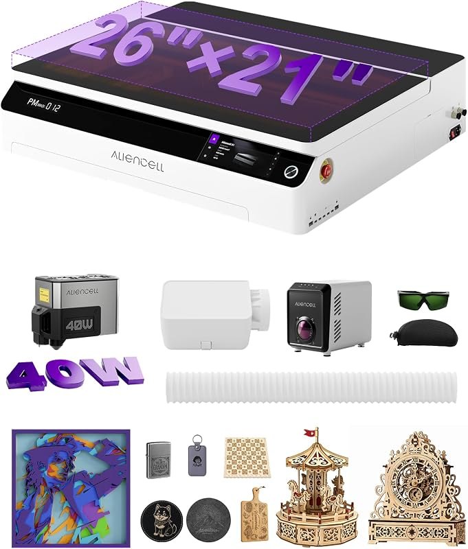 Aliencell X1 40W Laser Engraver & Cutter,20000mm/s² Accel, NO PC Needed — Laser cutters and engravers, without for