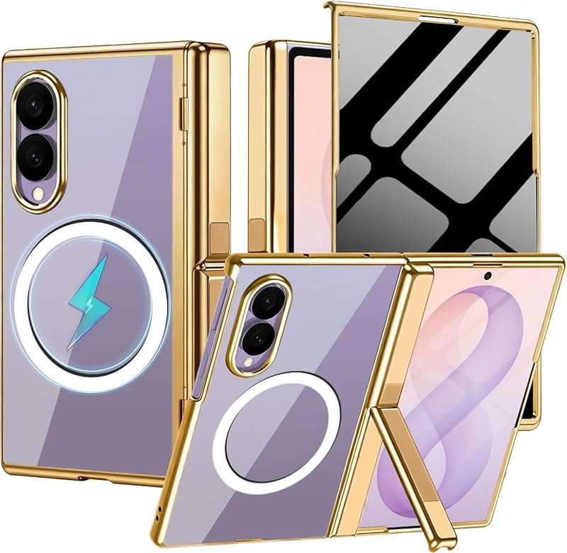 for Samsung Galaxy Z Fold 8 Magnetic Case with Privacy Screen Protector＆Hinge Protection＆Kickstands,Full-Body
