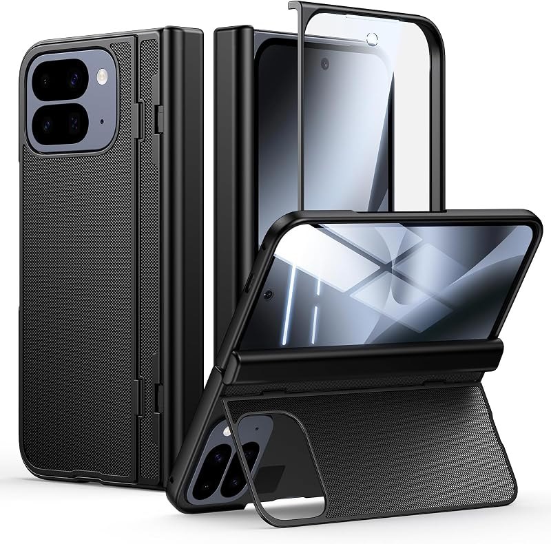 Lanhiem for Google Pixel 10 Pro Fold Case, Built-in Screen Protector Full Body Hinge Protection Shockproof Cover with