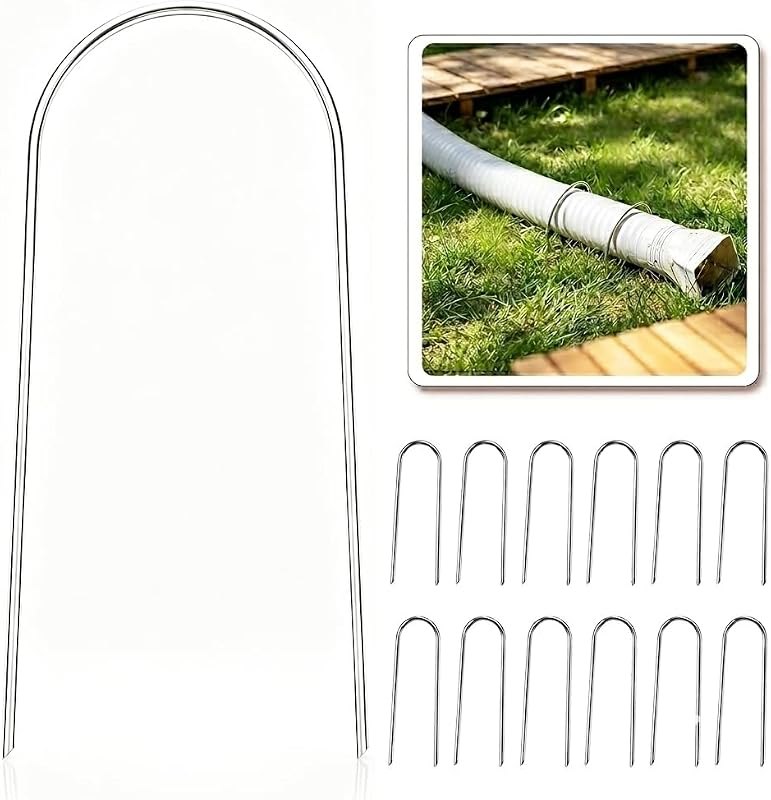 12 Pcs Downspout Extension Anchor Stakes,U-Shaped Gutter Brackets,Metal Down Spout Drain Extension Holder,Fit 4" Round