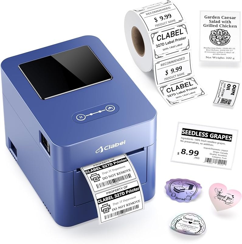 CLABEL CT327D 3 Inch Thermal Label Printer, 20-80mm Multi-Size Printing — Thermal Label Printers for thermal label