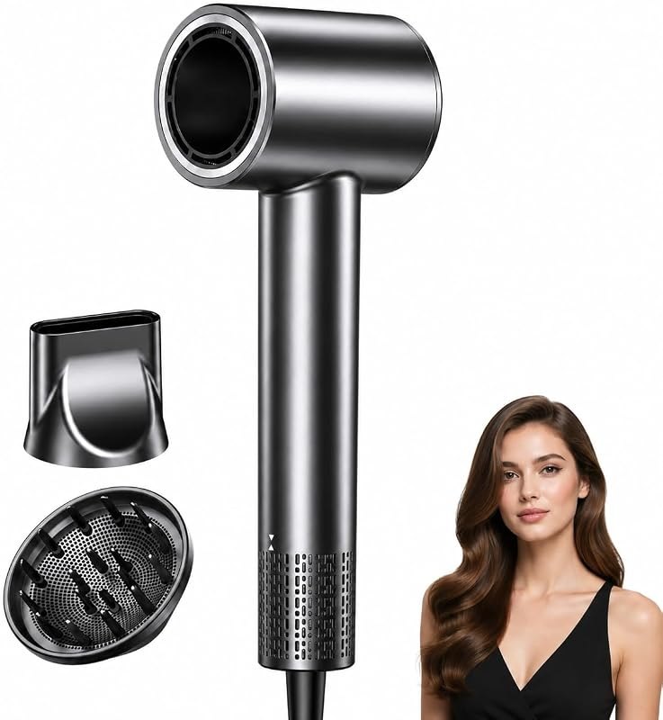 Travel Hair Dryer, Dual Voltage 100-240V Blow Dryer with Diffuser — lightweight blow dryer for lightweight blow dryer
