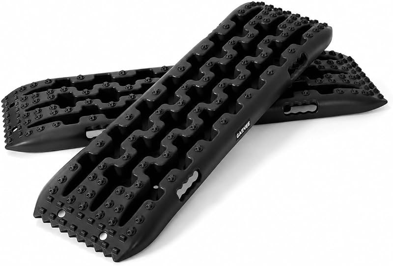 2 Pack Recovery Traction Boards, 10 Ton Capacity Offroad Traction Mats, PP Material with Shovel Function, Anti-Slip &