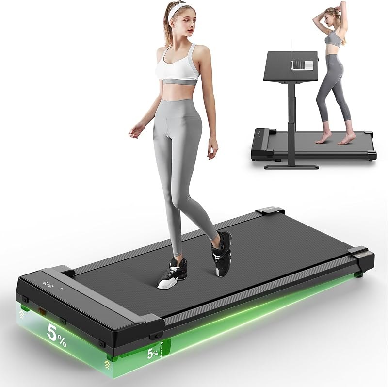 Walking Pad Treadmill with 5% Incline - Under Desk Running Machine Mat Pads for Home Office Portable Small Compact