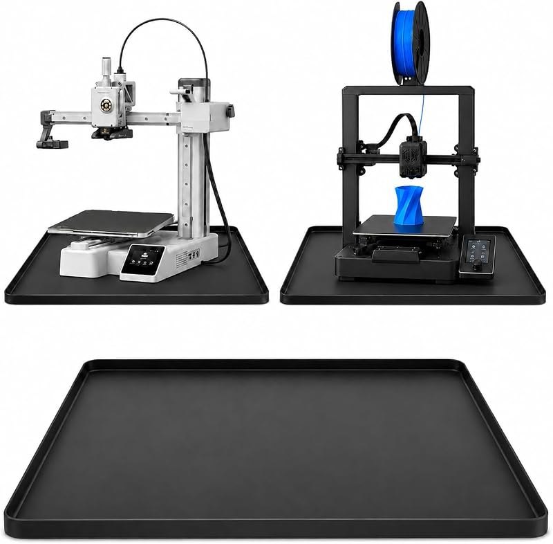 Silicone Mat for 3D Printers, Anti-Slip, with Raised Edge, 23.62''x15.74'' — printers floor mat for printers floor mat