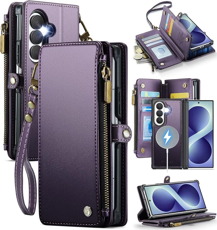 Defencase for Galaxy Z Fold 8 Ultra Case Wallet Compatible Magsafe, Purple — wallet case for samsung galaxy fold ultra