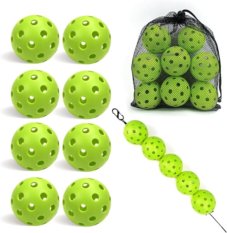 Outdoor Pickleball Balls 40‑Holes 8 Pack,Lightweight Durable Pickleballs — outdoor pickleballs for outdoor pickleballs