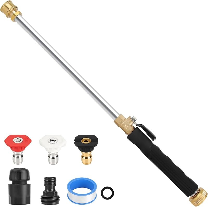 2026 Upagraded Jet Nozzle Power Washer for Garden Hose, Pressure Washer Wand with 3 Different Nozzles and Hose Quick