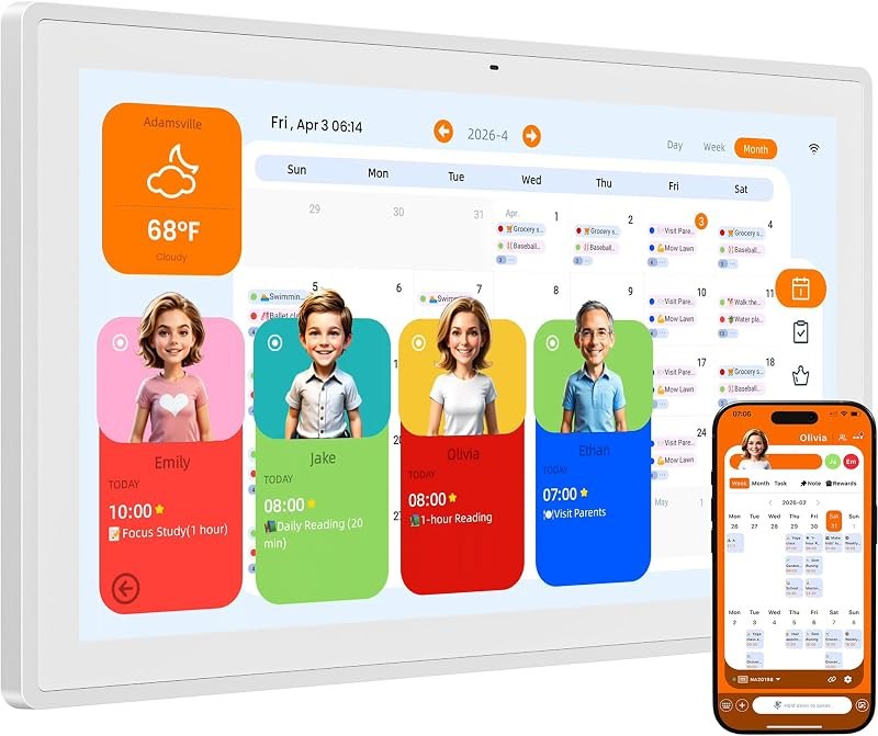 15.6'' Digital Calendar Touchscreen, Smart AI Wall Planner, No Subscription — Amazon devices that increase product for