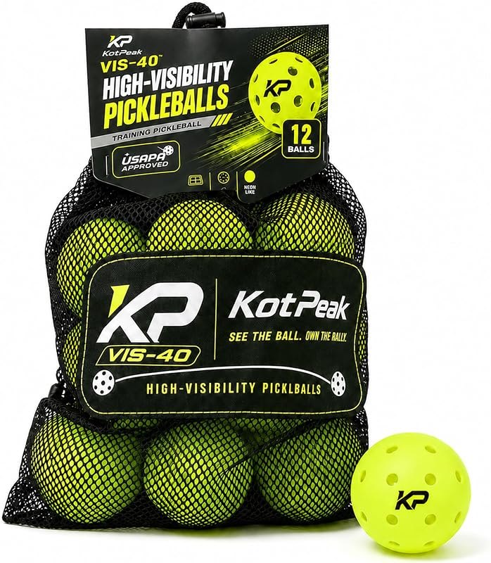 3/12 Pack Outdoor Pickleball Balls - USAPA Approved 40-Hole Tournament Balls, High Visibility Neon Lime Pickleballs