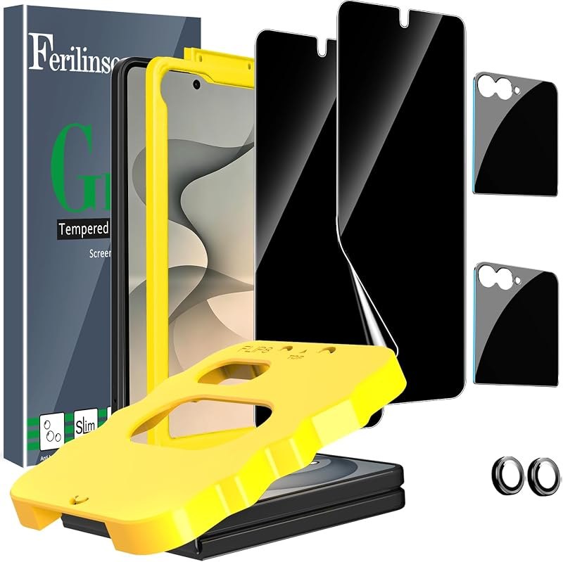 Ferilinso 2 Pack Privacy Screen Protector for Samsung Galaxy Z Flip 8 — screen protector for samsung galaxy flip inner