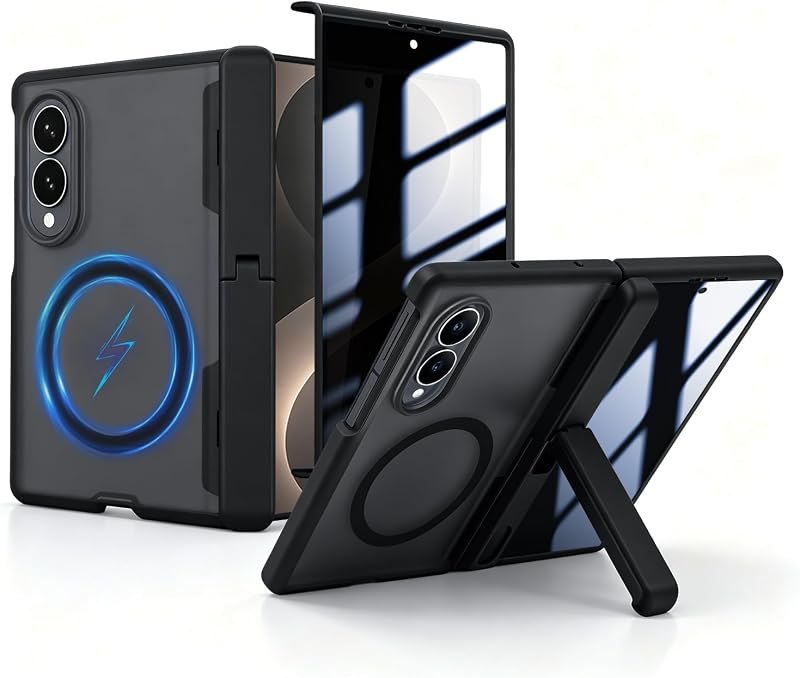 for Samsung Galaxy Z Fold 8 Case with Invisible Kickstand Black — screen protector for samsung galaxy fold inner