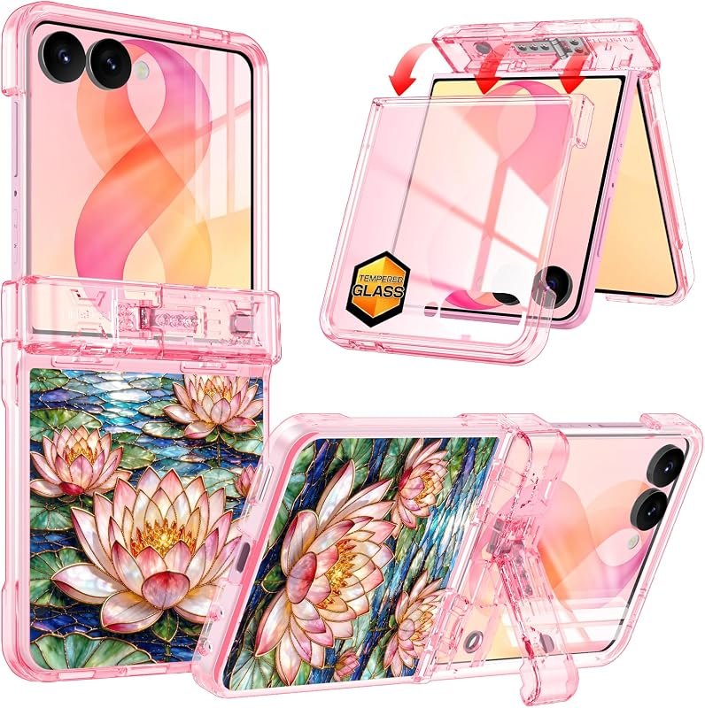 Lamcase for Samsung Galaxy Z Flip 8 Case with [Hidden Kickstand] [Compatible with MagSafe] [9H Tempered Glass Screen