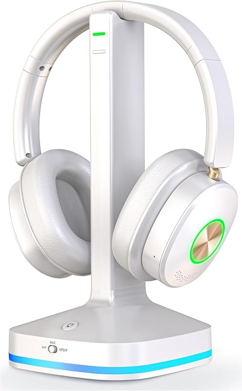 Earbay Wireless Headphones for TV Watching, V5.4 Bluetooth Headphones for TV with Transmitter Charging Dock, Over Ear