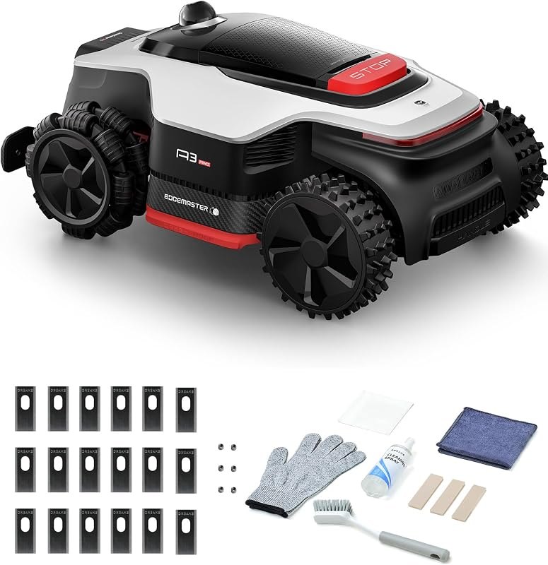 [All-Terrain Wire-Free] DREAME LiDAR Robot Lawn Mower A3 AWD 1000 + Cleaning Set+Blade Set, 360° 3D LiDAR & AI Dual