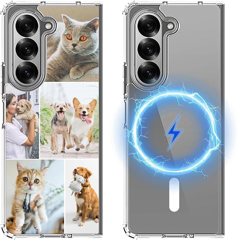 Customized Photo Case for Samsung Galaxy Z Fold 6 Fold6, Durable Magnetic Ring, Scratch Resistant Hard Phone Cover