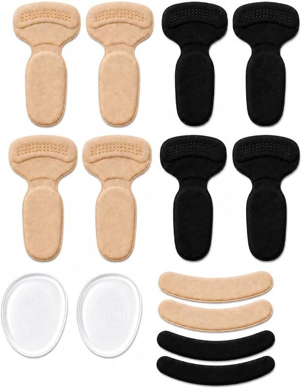 Heel Grips for Shoes Too Big, 7 Pairs Heel Pads Inserts for Women’s Shoes, T-Shape Heel Cushion Liners, Thin Heel