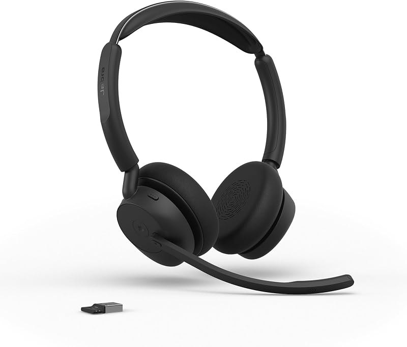 Jabra Evolve3 45 Wireless Bluetooth Headset with Mic, USB-A, MS Teams — best Teams headset ear cushions for teams