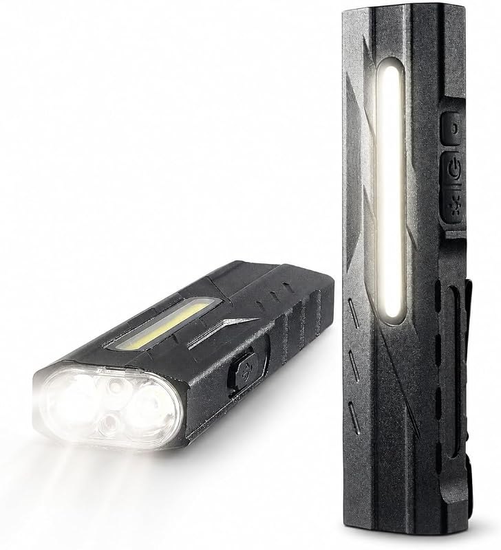 1500 Lumens Rechargeable Flashlight,EDC Flat Light with Clip&Magnetic Base — red flashlights for red flashlights