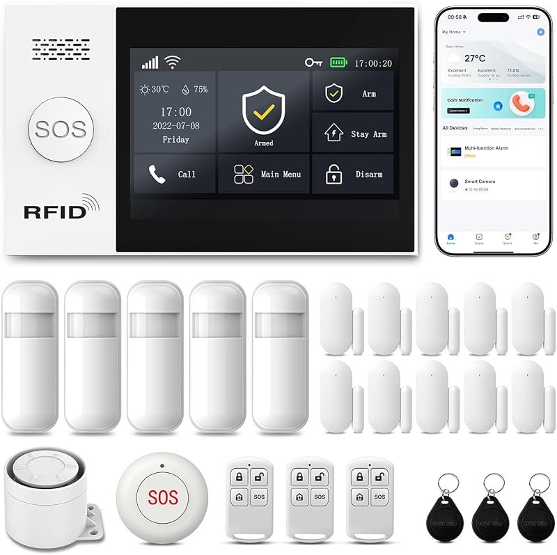 Alarm System for Home Security,4.3in Touch Screen Smart System APP Control — Amazon devices that increase product for