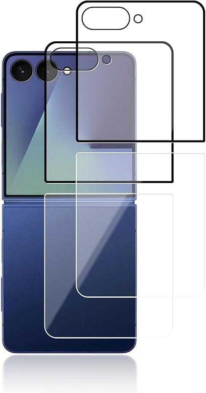 [2+2 Pack] Screen Protector and Back Protector Film Compatible with Samsung Galaxy Z Flip 8, 9H Tempered Glass Cover
