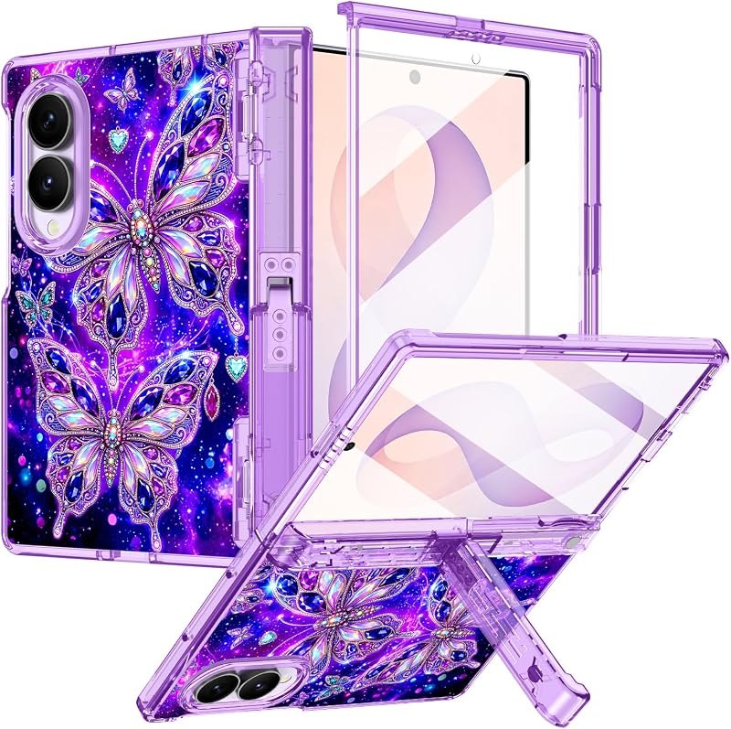 Rancase for Samsung Galaxy Z Fold 8 Case, Glow in The Dark Design, [Compatible with Magsafe] [Invisible Kickstand & HD