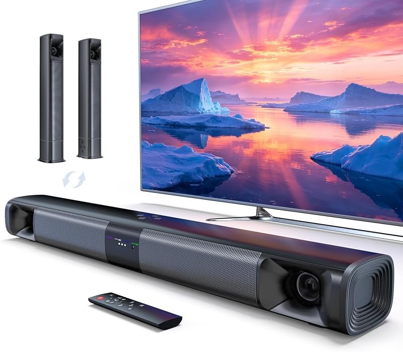 Sound Bar for Smart TV, 2‑in‑1 Detachable, 31" 80W Surround Sound — best soundbars Soundbar with subwoof for soundbars