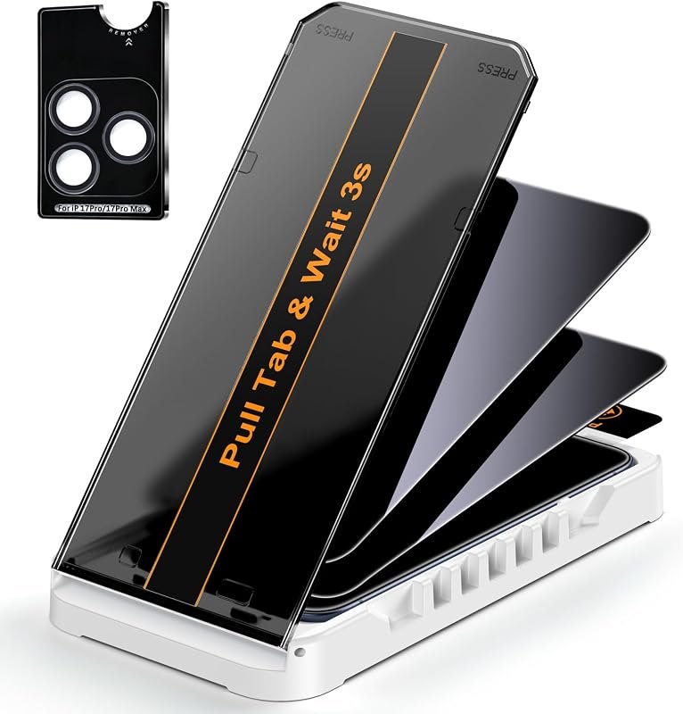 Esanik 2-Pack for iPhone 17 Pro Privacy Screen Protector — screen protector for iphone pro screen protector