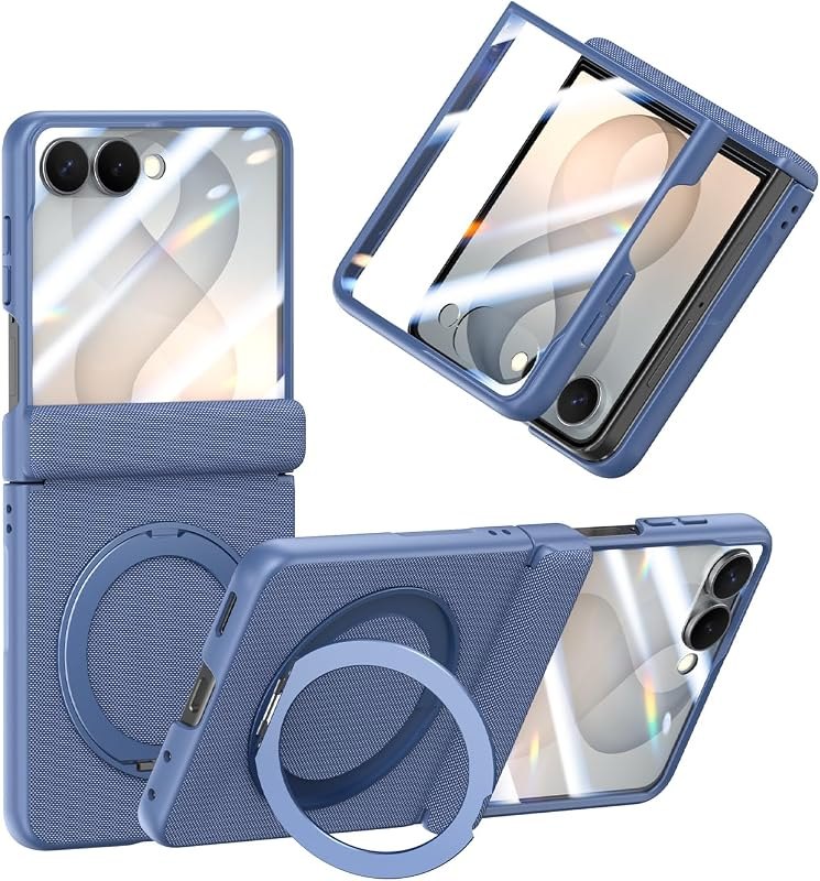 For Samsung Galaxy Z Flip 8 Case Slim Tech Woven Texture with Stand — best Galaxy Z Flip 8 cover screen pr for galaxy