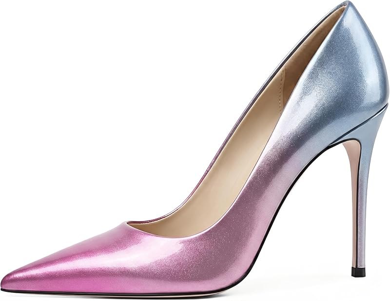 Pointy Toe Stiletto Heels Pumps Slip On 4 Inch Slim Heels