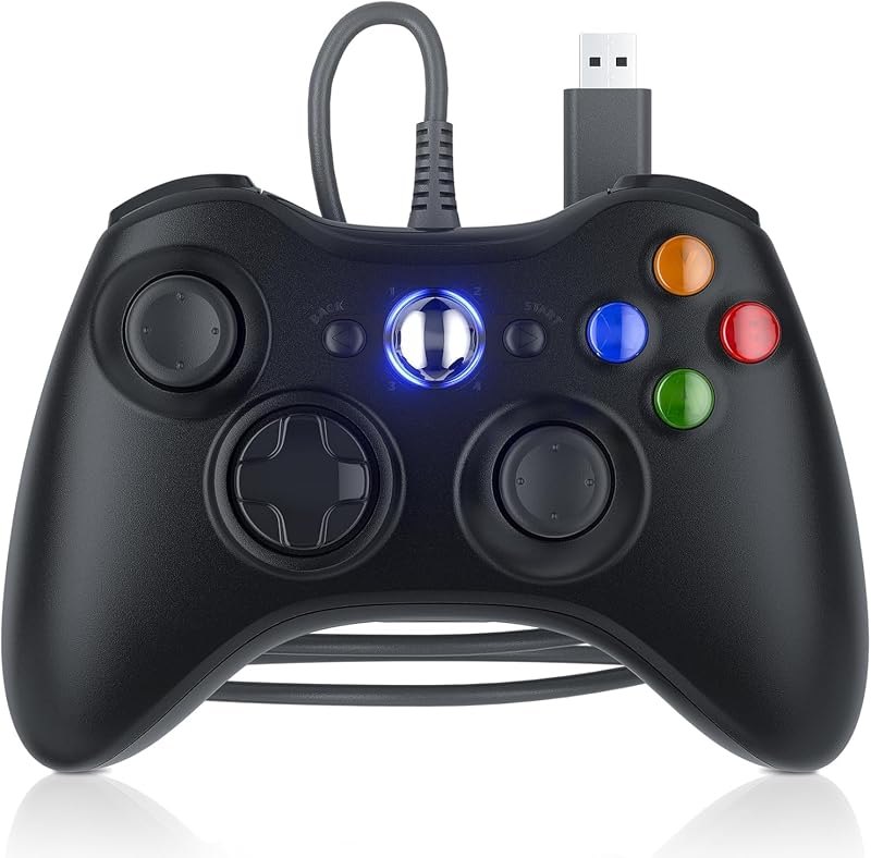Dinosoo Wired Controller for Xbox 360 & PC with Upgraded Joystick, Compatible with Steam & Windows 11/10/8/7 — Game