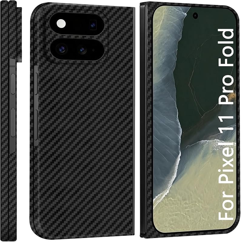 Slim 1500D Carbon Fiber Case for Google Pixel 11 Pro Fold Black — Pixel 11 Pro Fold inner screen prote for pixel pro