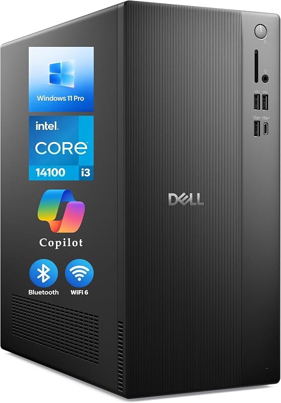 Dell Pro Tower Desktop Computers, Intel i3-14100, 16GB DDR5 RAM, 1TB SSD — Core OS platforms like windows, maco for
