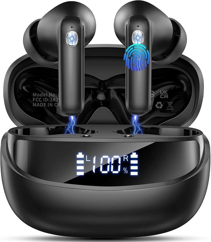 Wireless Earbuds 2026, Ear Buds Bluetooth 5.4 Headphones with HiFi Stereo/ENC Noise Cancelling, Wireless Earphones 40H