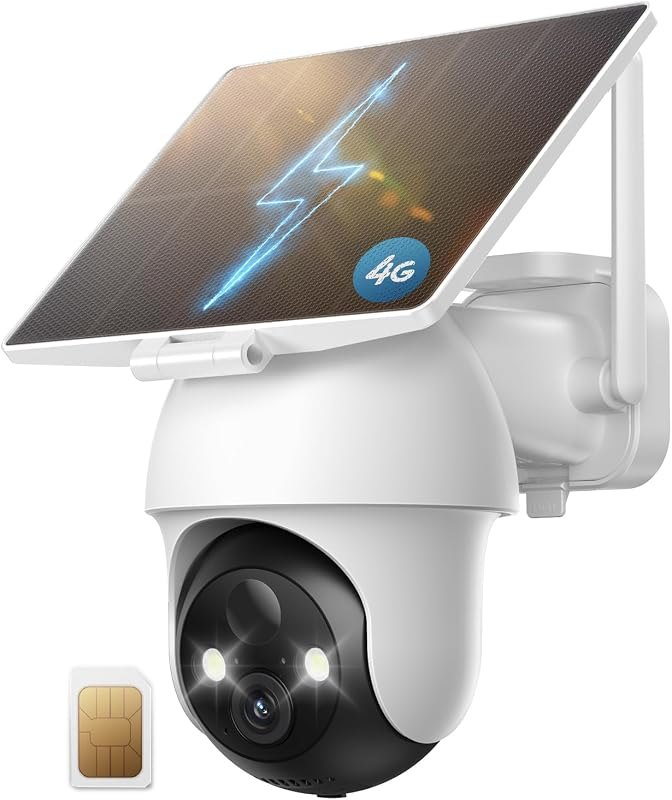 4G LTE Cellular Solar Security Cameras Wireless Outdoor, No WiFi — Wireless security camera for wireless security camera