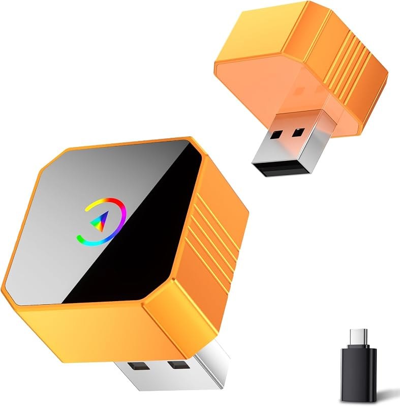Wireless CarPlay Adapter for iPhone, Wired to Wireless CarPlay Dongle, Low Latency Plug & Play Converter for Cars with