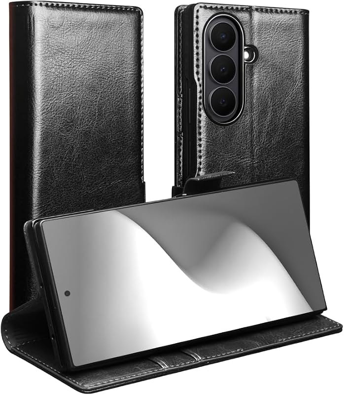 Genuine Leather Case for Samsung Galaxy Z Fold 8 Ultra 5G Premium Cowhide Luxury Business Flip Cover with Card Slots
