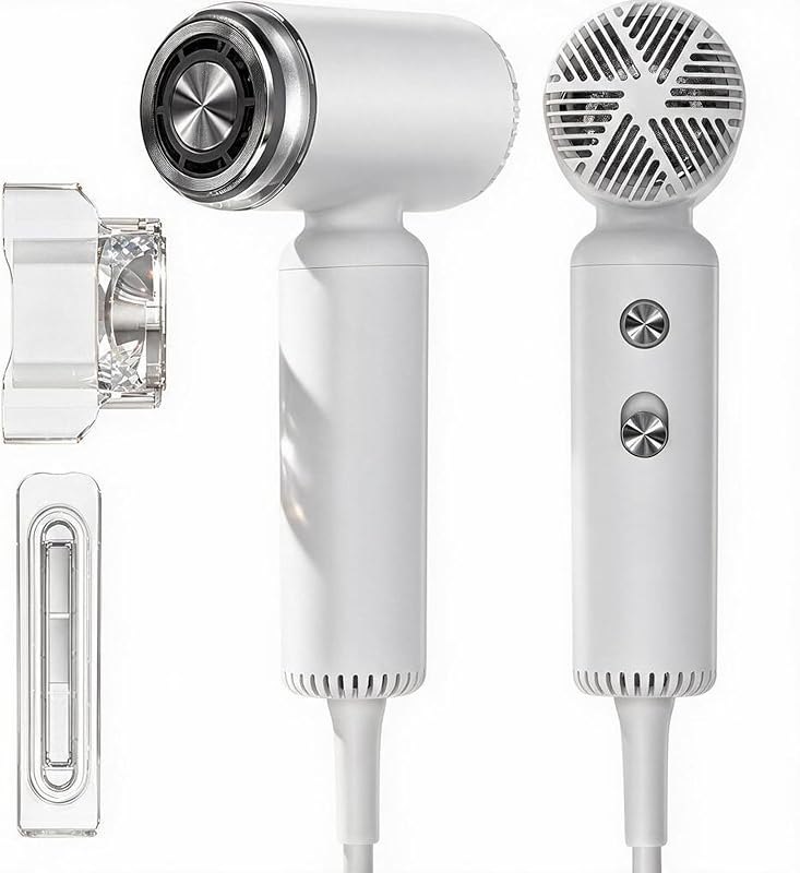 Hair Dryer, Travel Mini 15 x Fast Drying Ionic Blow Dryer with Attachments, Professional 110k RPM High-Speed Hairdryer