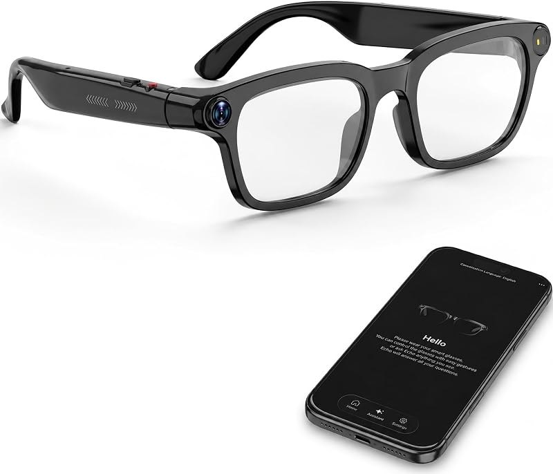 AI Smart Glasses with Camera,8MP,GPT Assistant,Real-Time Translation — best smart open-ear glasses for smart open ear