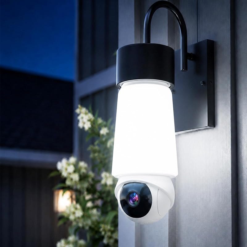 Light Bulb Security Camera, 5G&2.4GHz WiFi Light Bulb Cameras Wireless Outdoor Indoor, 2 in 1 Lightbulb Camera for