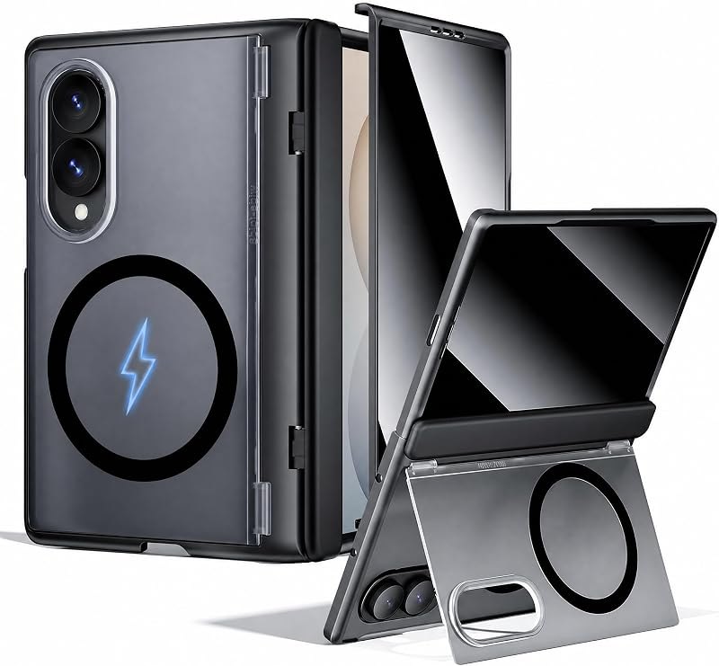 for Samsung Galaxy Z Fold 8 Case [with Privacy Screen Protector] Built-in Hidden Kickstand, Compatible with MagSafe