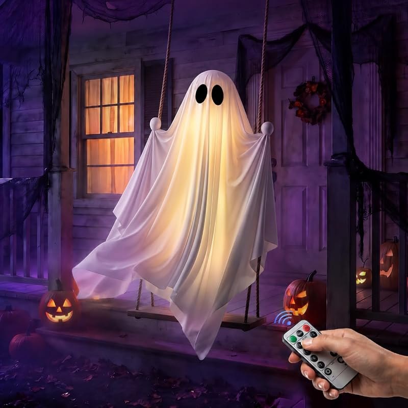Halloween 5FT Swinging Ghost Outdoor Decor, Halloween Decorations Outdoor — best Outdoor halloween decorations for