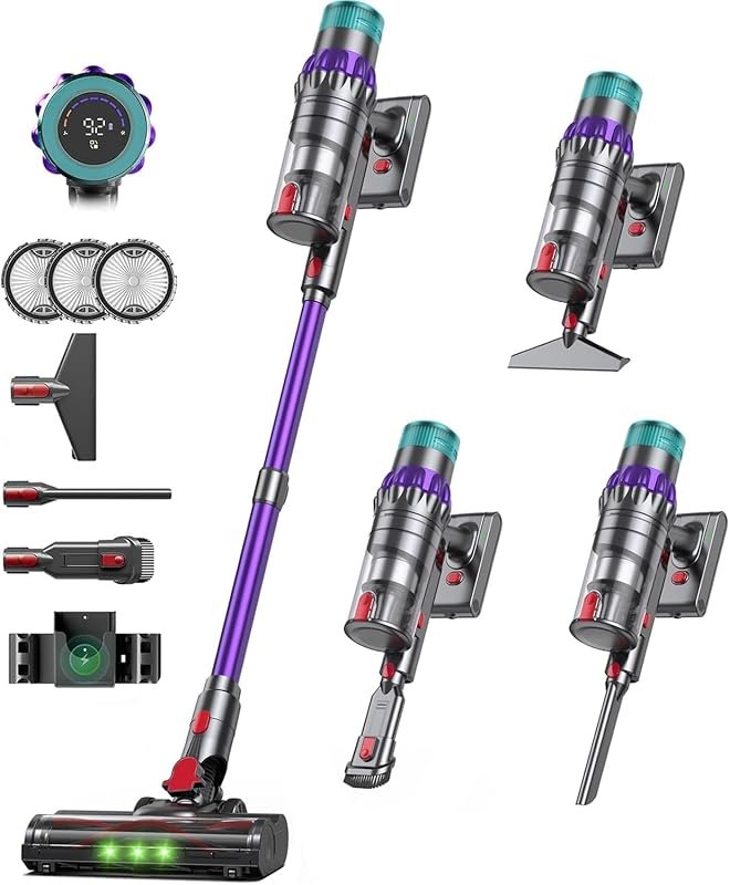 Cordless Vacuum Cleaner for Home, 650W 60KPa Stick Vacuum Cleaner,Max 75Min — pet hair cordless vacuum amazon for pet