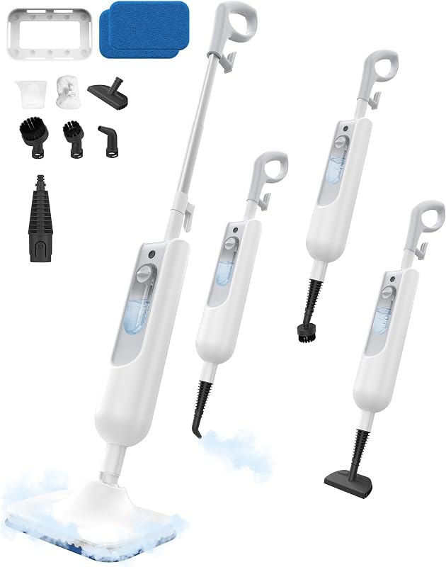 Steam Mop,12-in-1 Handheld Steam Cleaner,Powerful Detachable Steam Mop for Floor Cleaning,360ML Tank,15FT Power