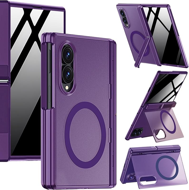 Kickstand Cover for Samsung Galaxy Z Fold 8 Mag Safe Case with Privacy Screen Protector, Shockproof Hinge Protection